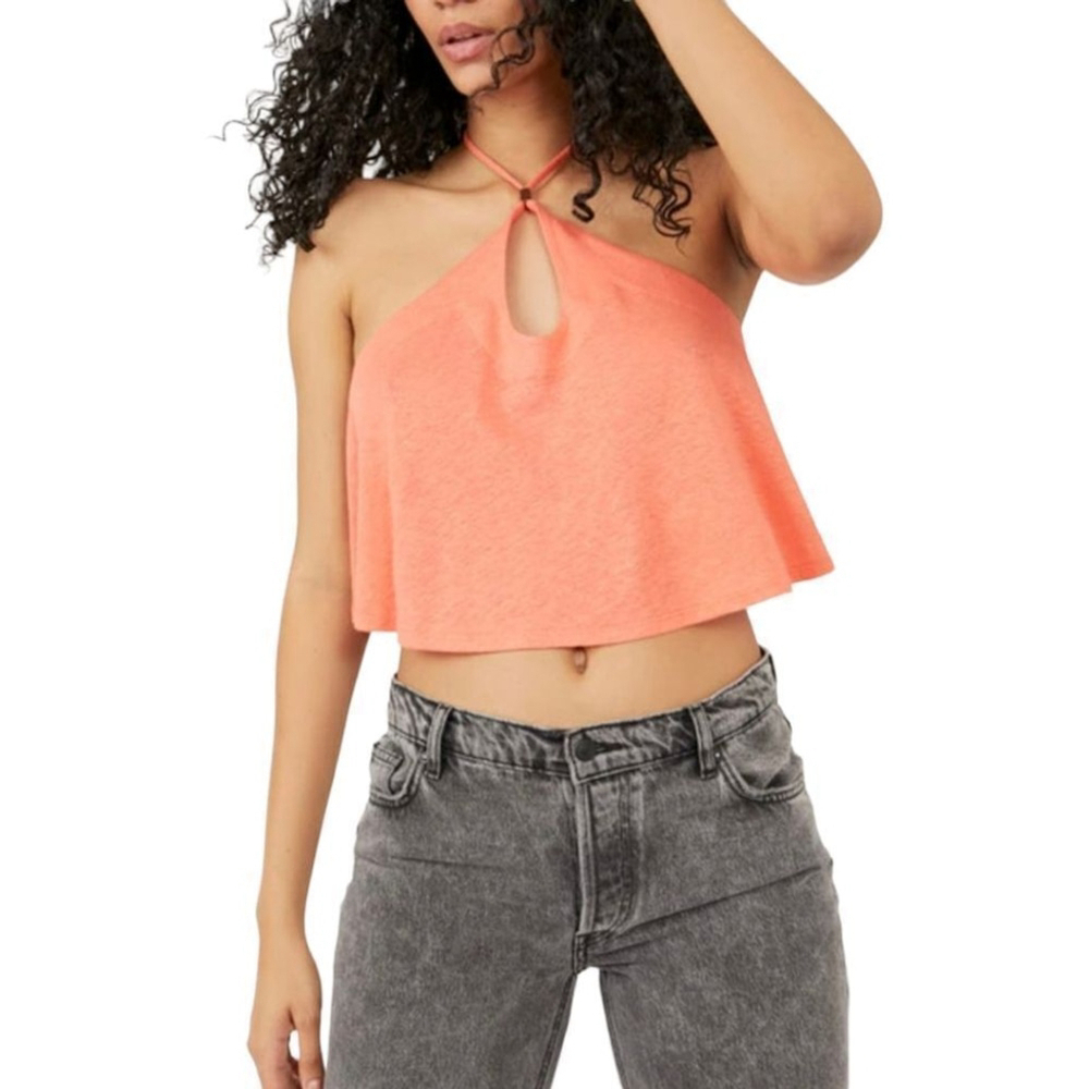 FREE PEOPLE NWT Long Weekend BOHO TOP SLEEVELESS V-NECK SLEEVELESS FESTIV…